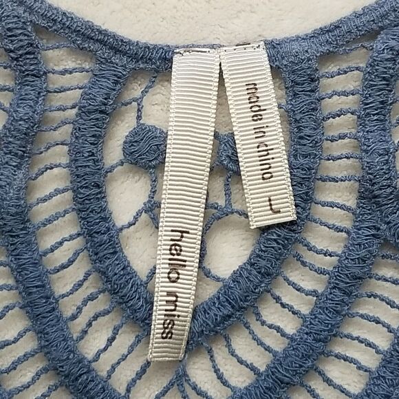 Hello Miss L Top Cropped Paisley Lace Back Sheer Bohemian Goblin Fairy Grunge - Picture 5 of 9